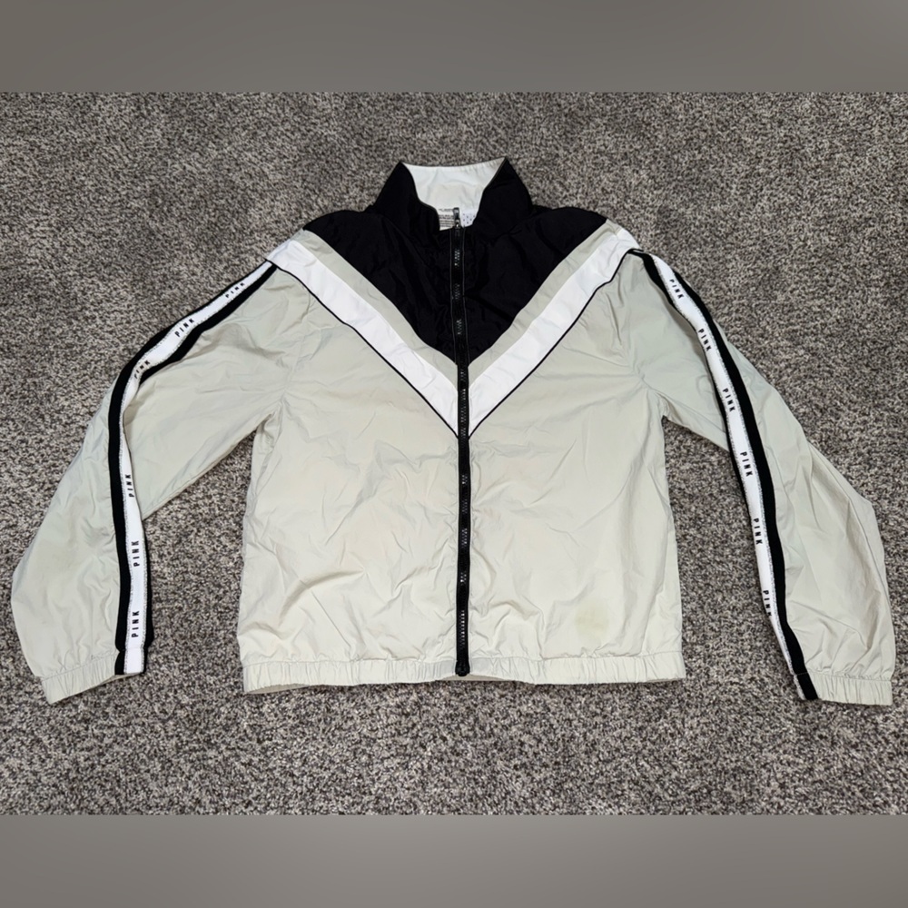 Pink gray track jacket